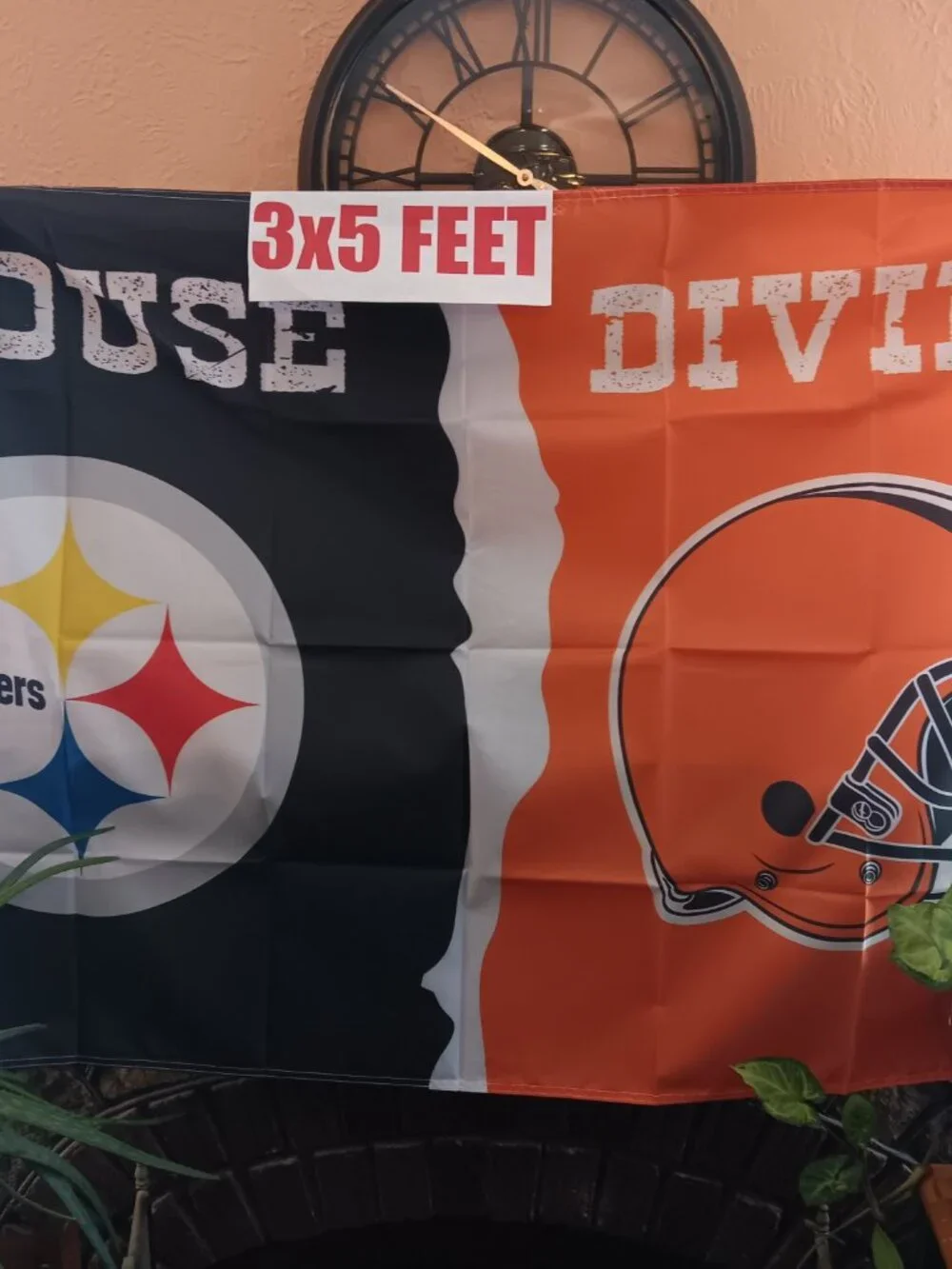 Pittsburgh Steelers Cleveland Browns House Divided NFL 3X5 Flag For Wall / Pole